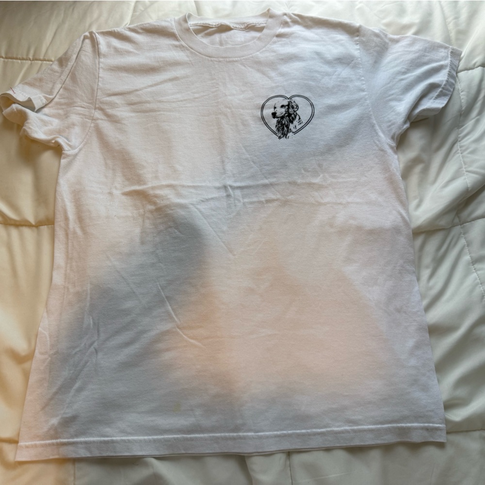 Golden Retriever Dog Women’s White Cotton Short Sleeve Tee - Picture 1 of 3